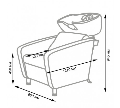 Парикмахерская мойка МД-123 без регулировки, с прострочкой и утяжкой