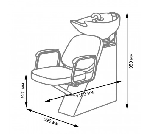 Парикмахерская мойка ЕЛЕНА с креслом ГРАЦИЯ