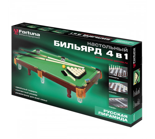 Бильярдный стол Fortuna Русская пирамида 3фт 4 в 1 с комплектом аксессуаров