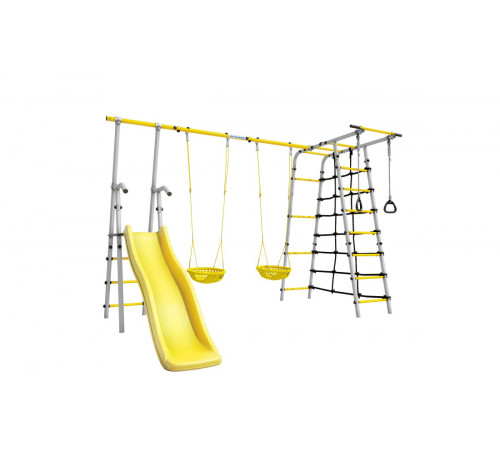 Детский спортивный комплекс для дачи ROMANA Богатырь Плюс - 2 (желтый/серый)