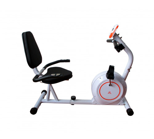 Велотренажер DFC B504RWO магнитный (белый корпус, оранжевая полоса)