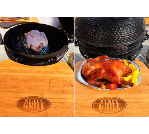 Керамический гриль-барбекю 18 дюймов (черный) (48см)